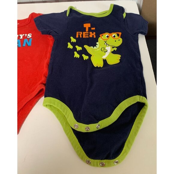 Lot of 3 Bodysuit Boys infant Baby Siz 6 months red blue Baby Gap Long SLeeve Fi - Picture 3 of 5